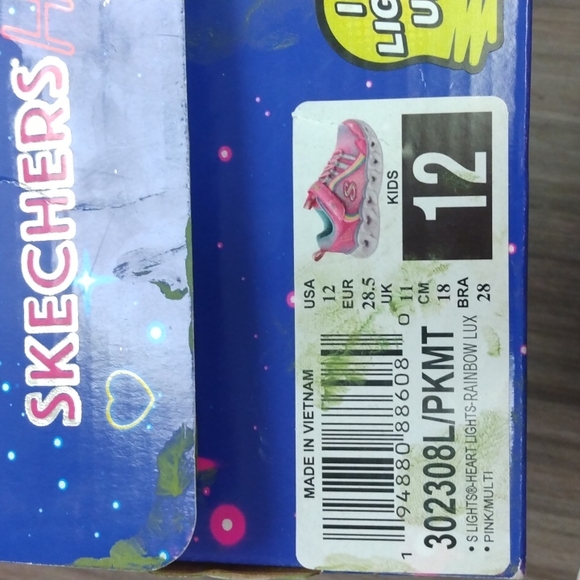 Skechers S Lights Heart Lights Rainbow Lux Light-Up Shoes Sz 12 - Picture 10 of 11